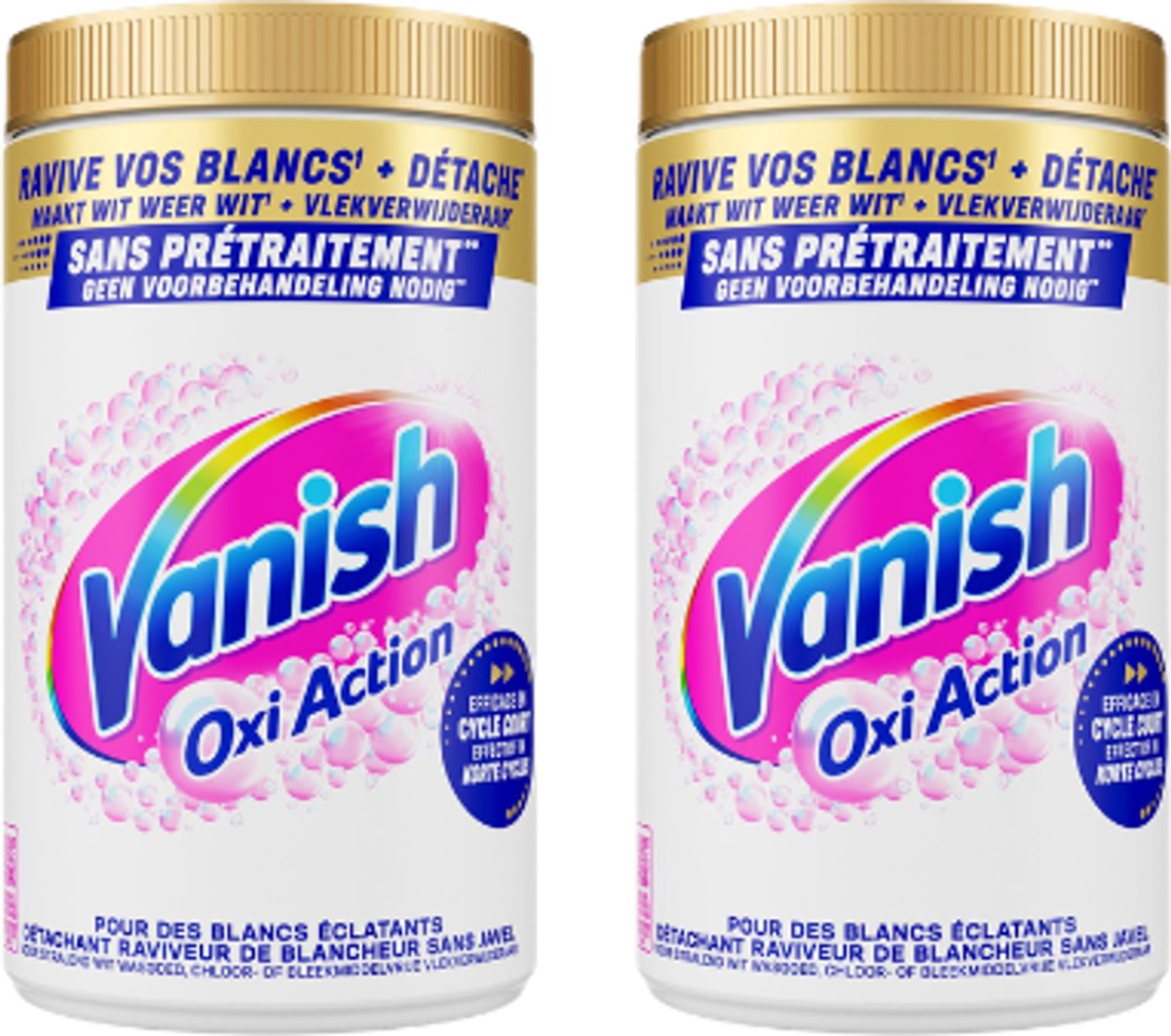 Vanish Oxi Action Vlekverwijderaar Poeder White – 2x 1,445 kg – 2,89 kg – Voordeelverpakking
