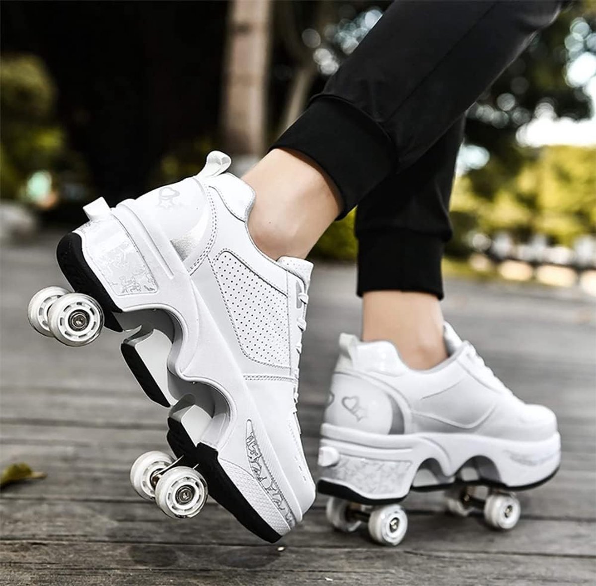 Rolschaatsen - Wit - 39 - Modieuze Sneakers met Wielen - Voor Jongens en Meisjes