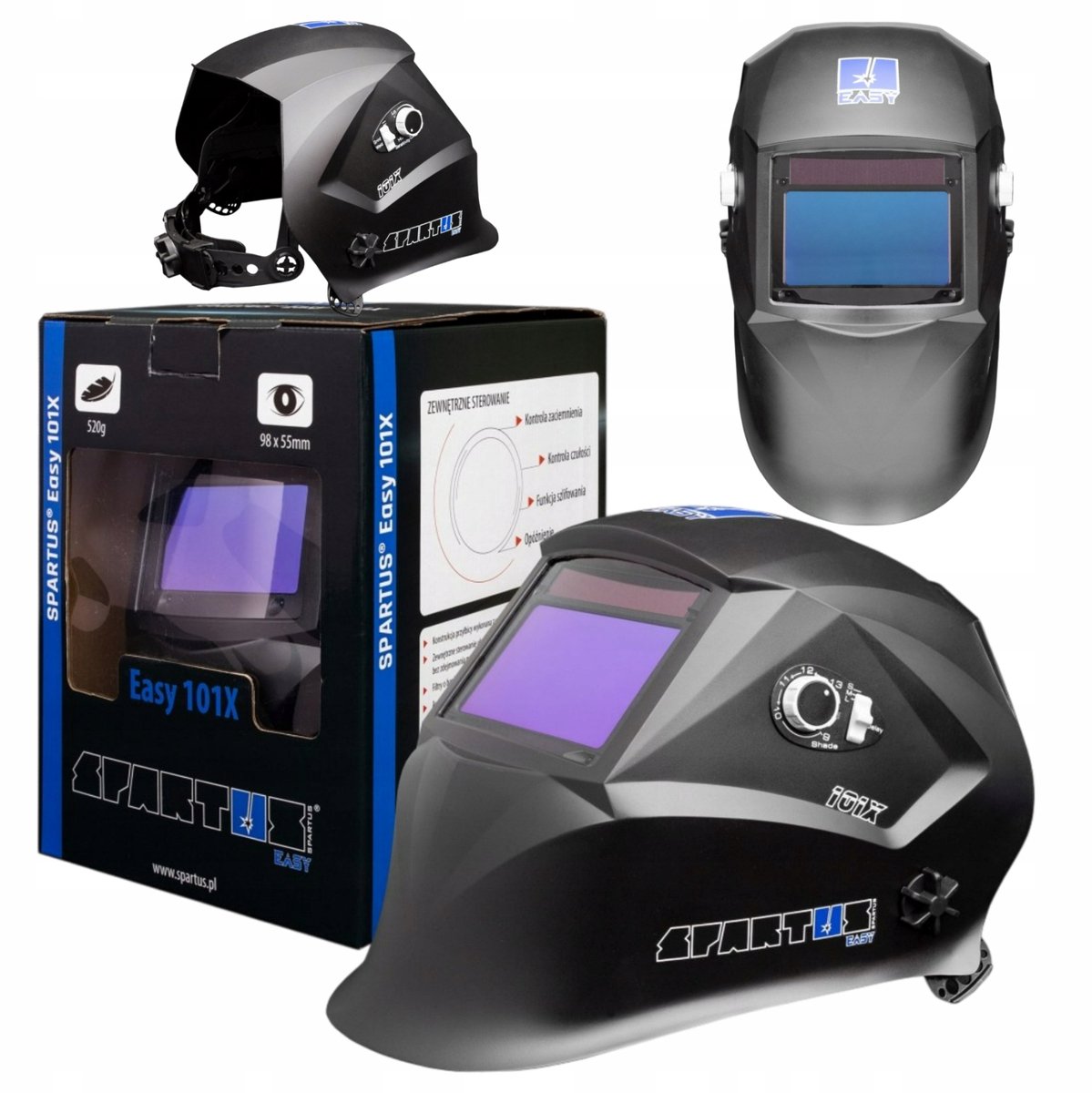 Spartus Easy 101X Automatische Lashelm - MIG TIG MMA Schuurfunctie