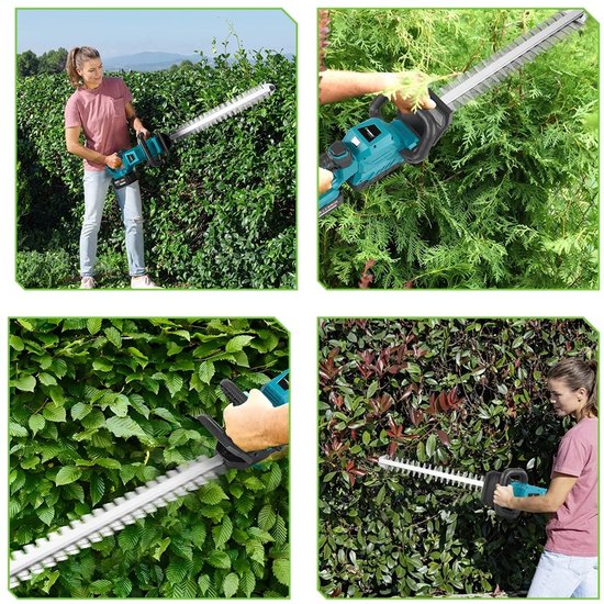 Joorly Heggenschaar - Heggeschaar Electrisch - Heggeschaar met Accu - 53cm Bladlengte - Snijhoek 180° - met 2x Accu's - Digitale display - Blauw — afbeelding 4