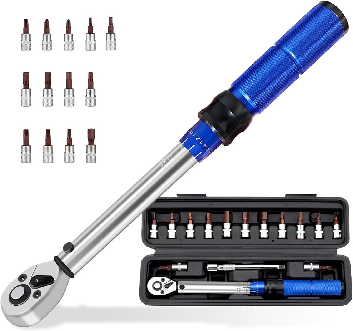 Moment sleutel fietset 15-delig - 1/4 inch - 2-24 Nm - inclusief opbergcase