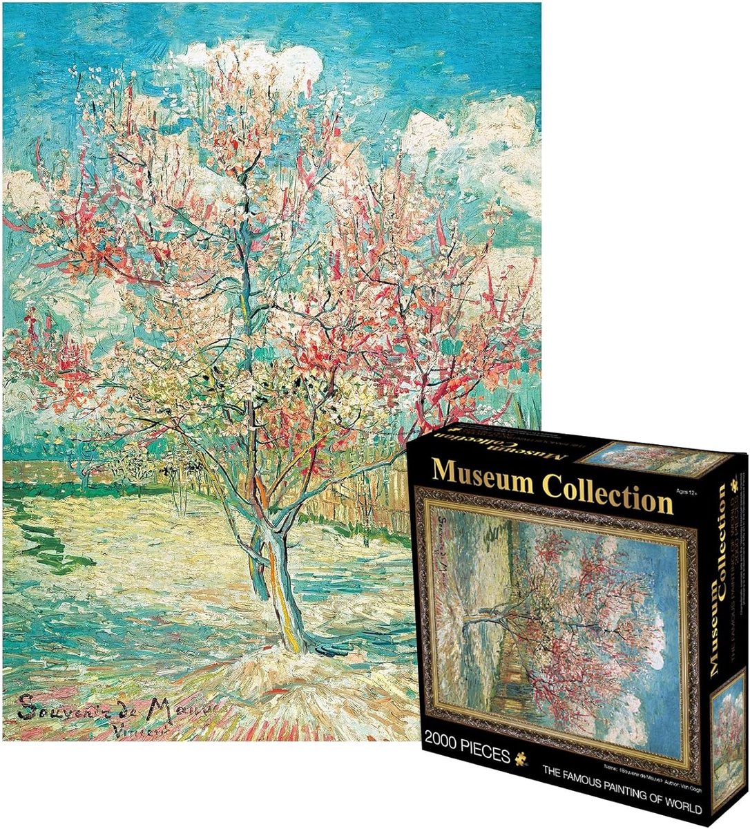 Puzzel 2000 Stukken - Roze Perzikboom in Bloei - Premium Karton - Creatieve Ontspanning