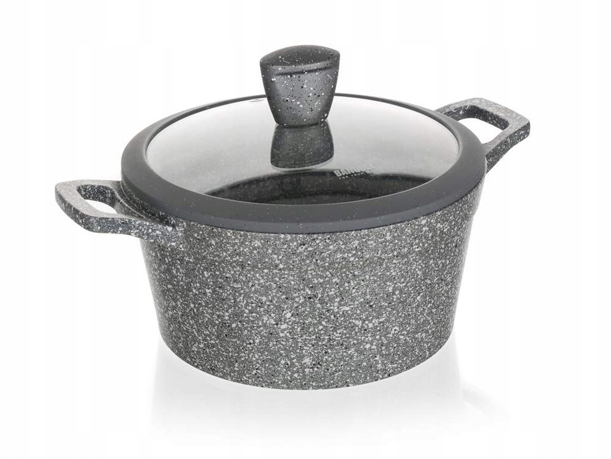 Merkloze Granieten Kookpan 20 cm, 2.5L met Deksel