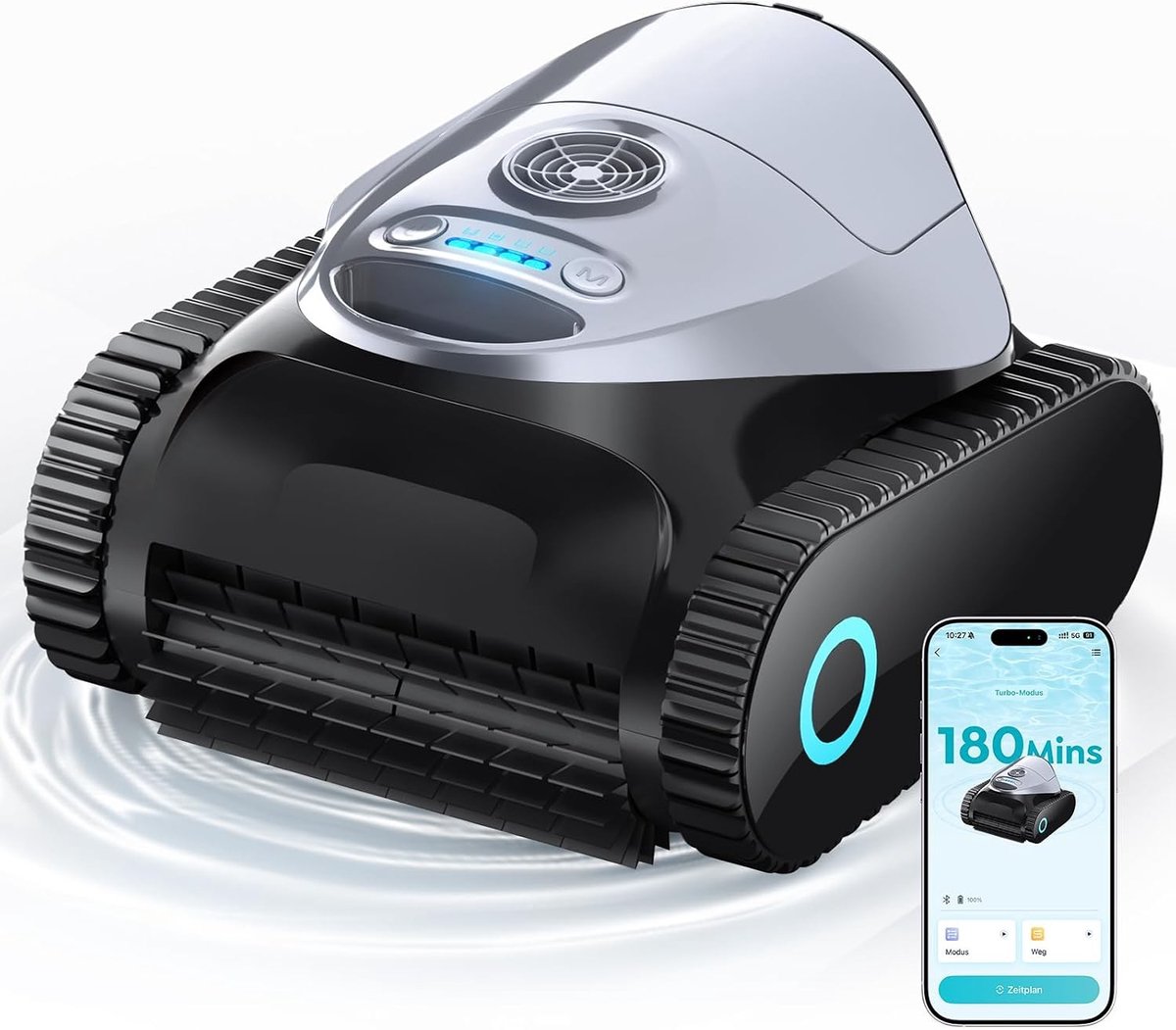 Zwembadrobot - Antraciet - Accu - Voor Bodem en Muur met Slimme Navigatie - Voor Zwembaden tot 150 m²