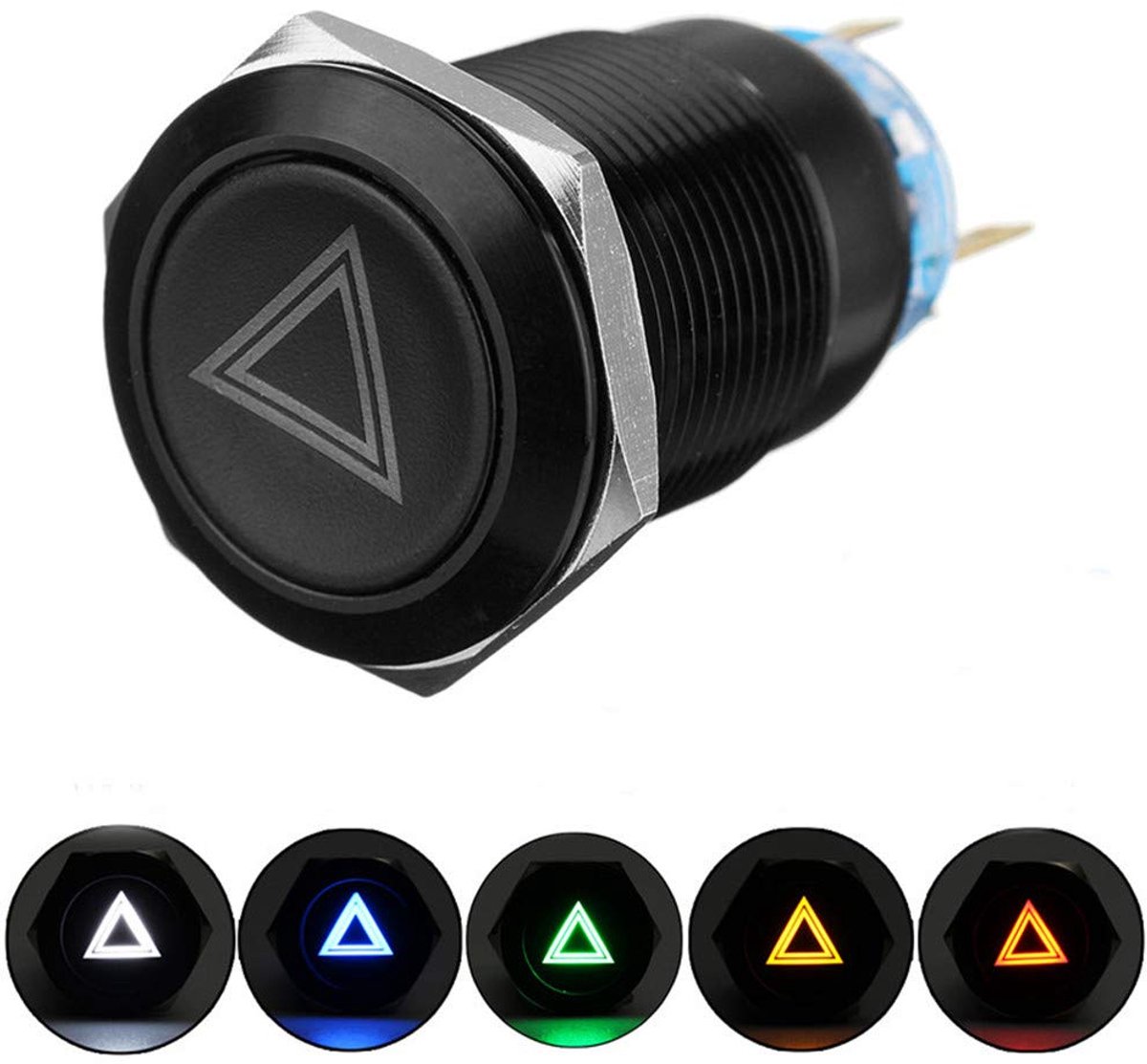 19Mm 12V Led Push Button On Off Danger Warning Signal Light Switch For Car Truck Boat, Red, 1 - ShopVlot