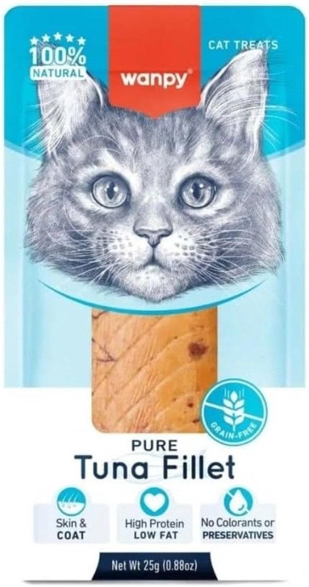 Wanpy - Tonijnfilet puur - voor kat - 6x 25 gram - ShopVlot