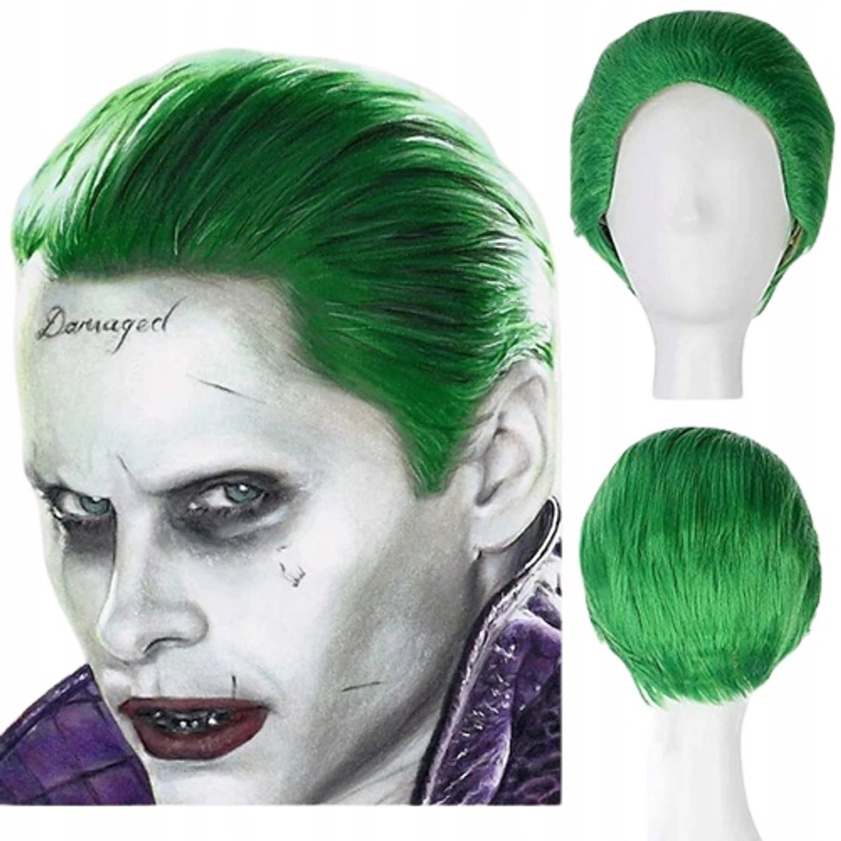 Joker Pruik - Jared Leto Suicide Squad - Synthetisch