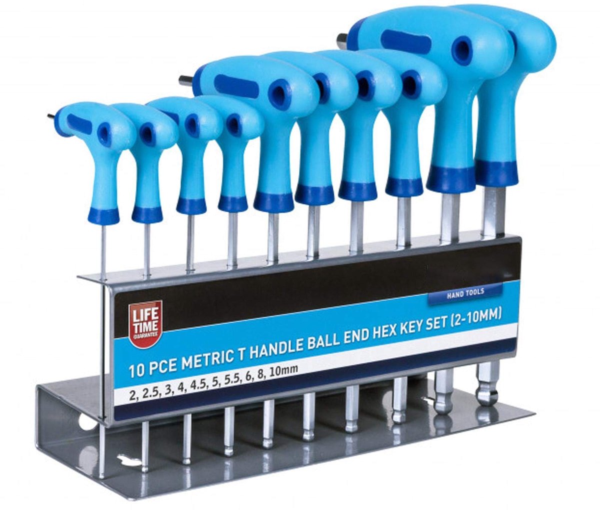 T-handvat inbussleutelset 10 stuk 2-10mm - chroom vanadium staal - ergonomisch handvat - eenvoudig op te bergen - ShopVlot