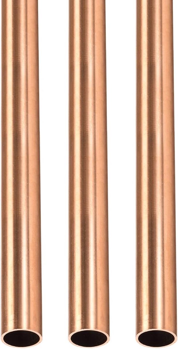 Koperen Buizen 8mm x 0.5mm x 300mm - Ronde Metalen Tubes - Geschikt voor Machines en Creatieve Projecten - 3 Pack - ShopVlot