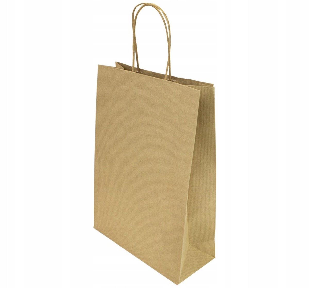 Bruine Papieren Zakken 24x10x34 cm met Gedraaide Handgreep - 25 Stuks