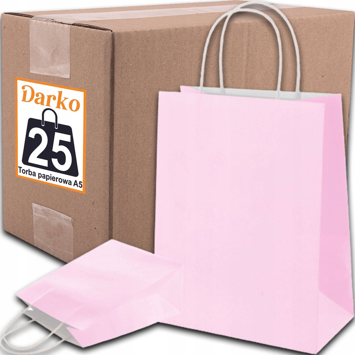 Rozenpapier Cadeautas A5 22,5x8x18cm - 25 stuks