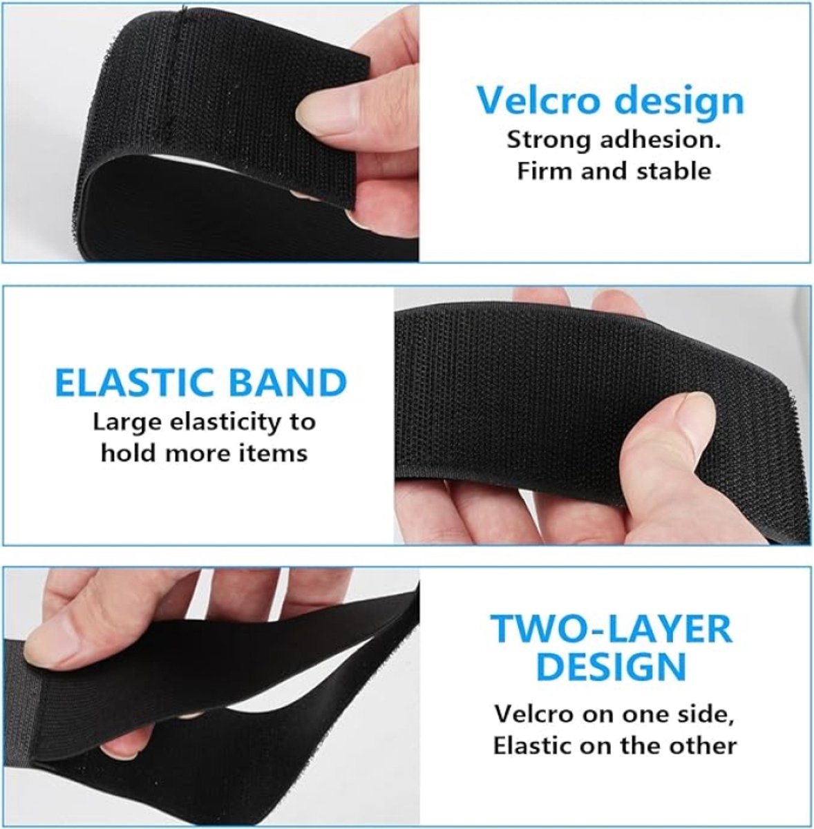 Auto Kofferbak Organizer met Klittenband - 8 Stuks Elastische Bungee Strips voor Opbergen in de Auto - Universeel voor Vilten Oppervlakken