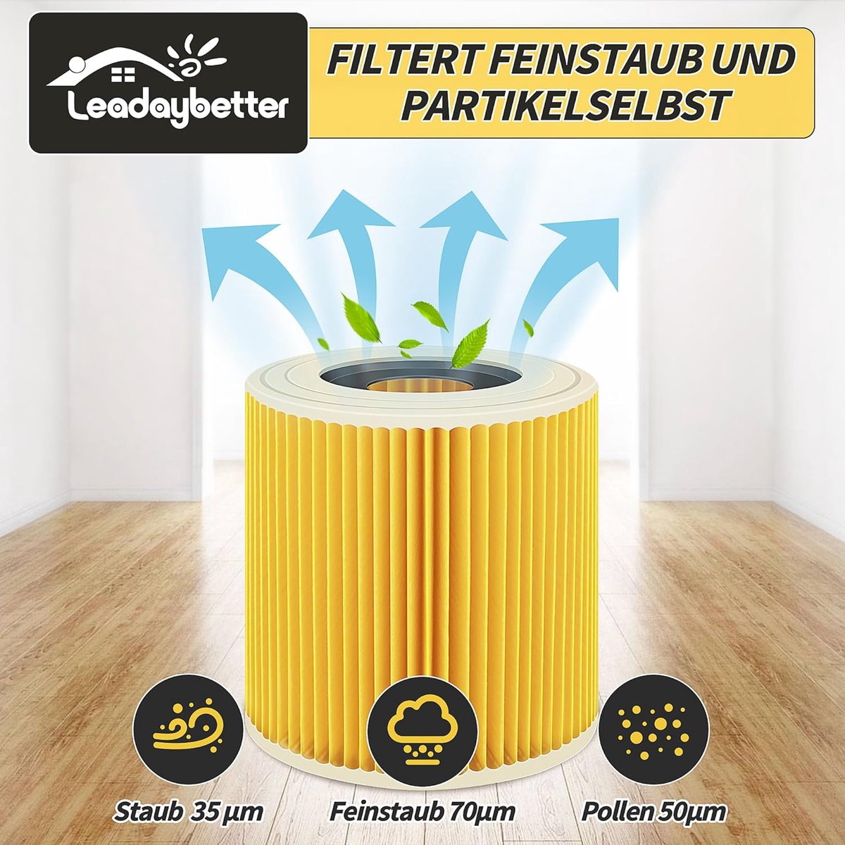 2 filter cartridges for Kärcher Premium WD3 WD2 MV2 MV3 WD 3P, WD 3.200, WD 3.500 P, SE 4001, SE 4002, A2054, A2004 - ShopVlot