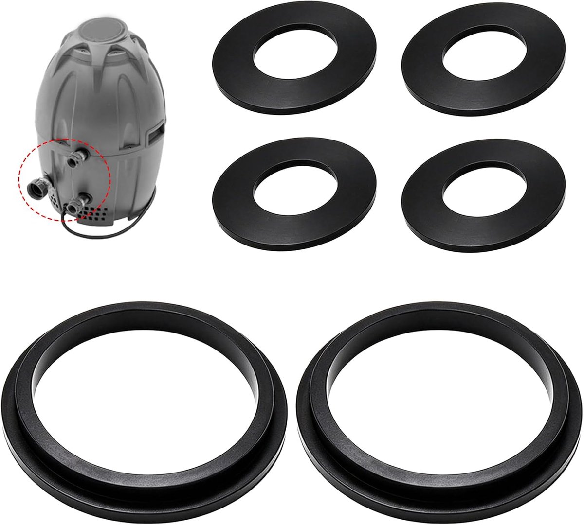 6 stuks rubberen afdichtingen voor Lay Z Lazy SPA A+B/C, afdichtingen voor pompen, precisie-aanpassing voor - ShopVlot