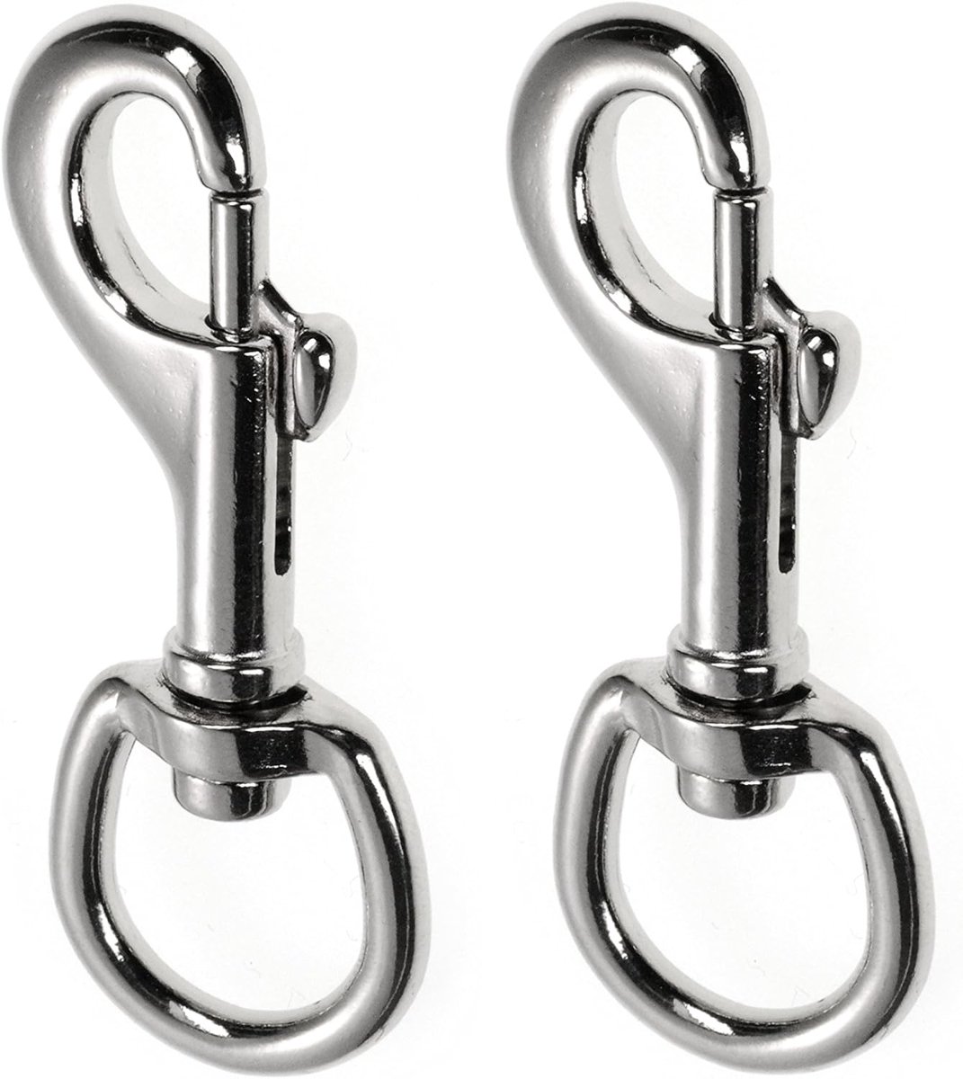 Carabiner met draaisluiting 68 mm - legering staal zilver - 16 mm oog - ideaal voor hondenriem - ShopVlot