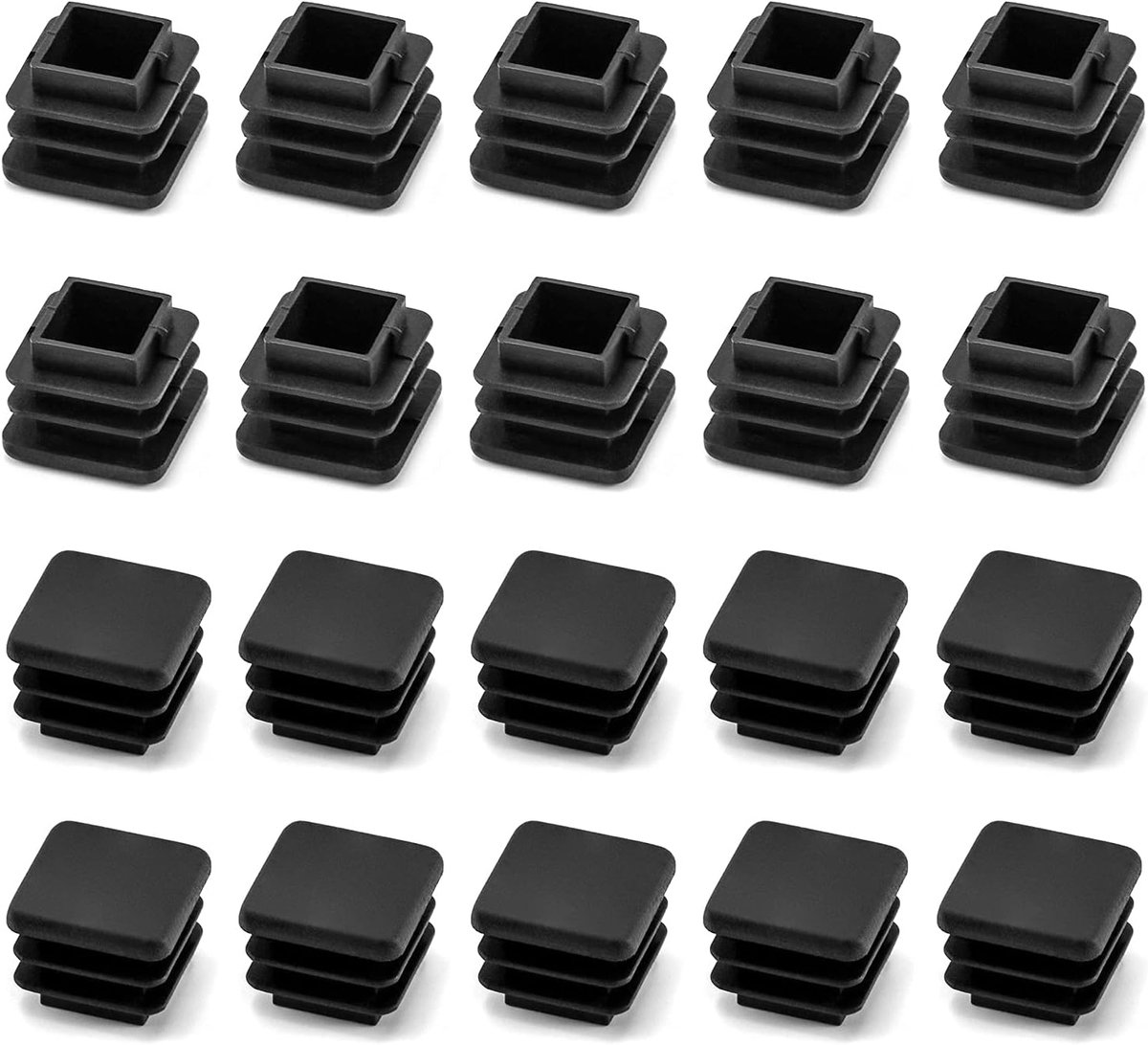Plastic Einddoppen 20x20mm - Vierkant - 20 Stuks - Voor meubels en meubels - ShopVlot