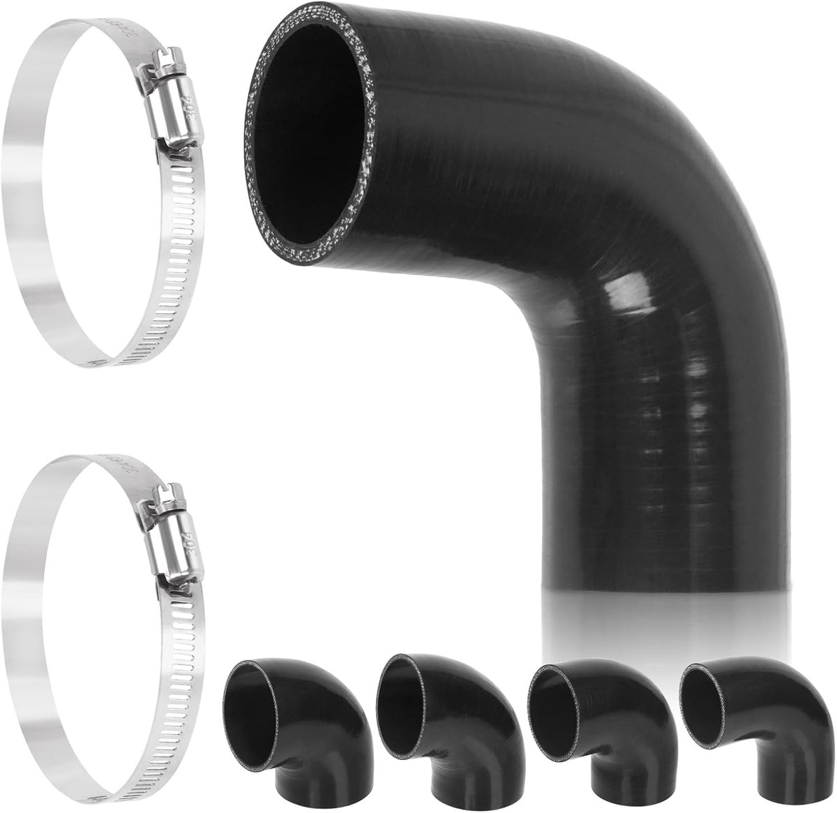 Siliconen slang 51 mm - 90 graden bocht - 4-laags versterkt - ideaal voor turbo-inlaat - ShopVlot