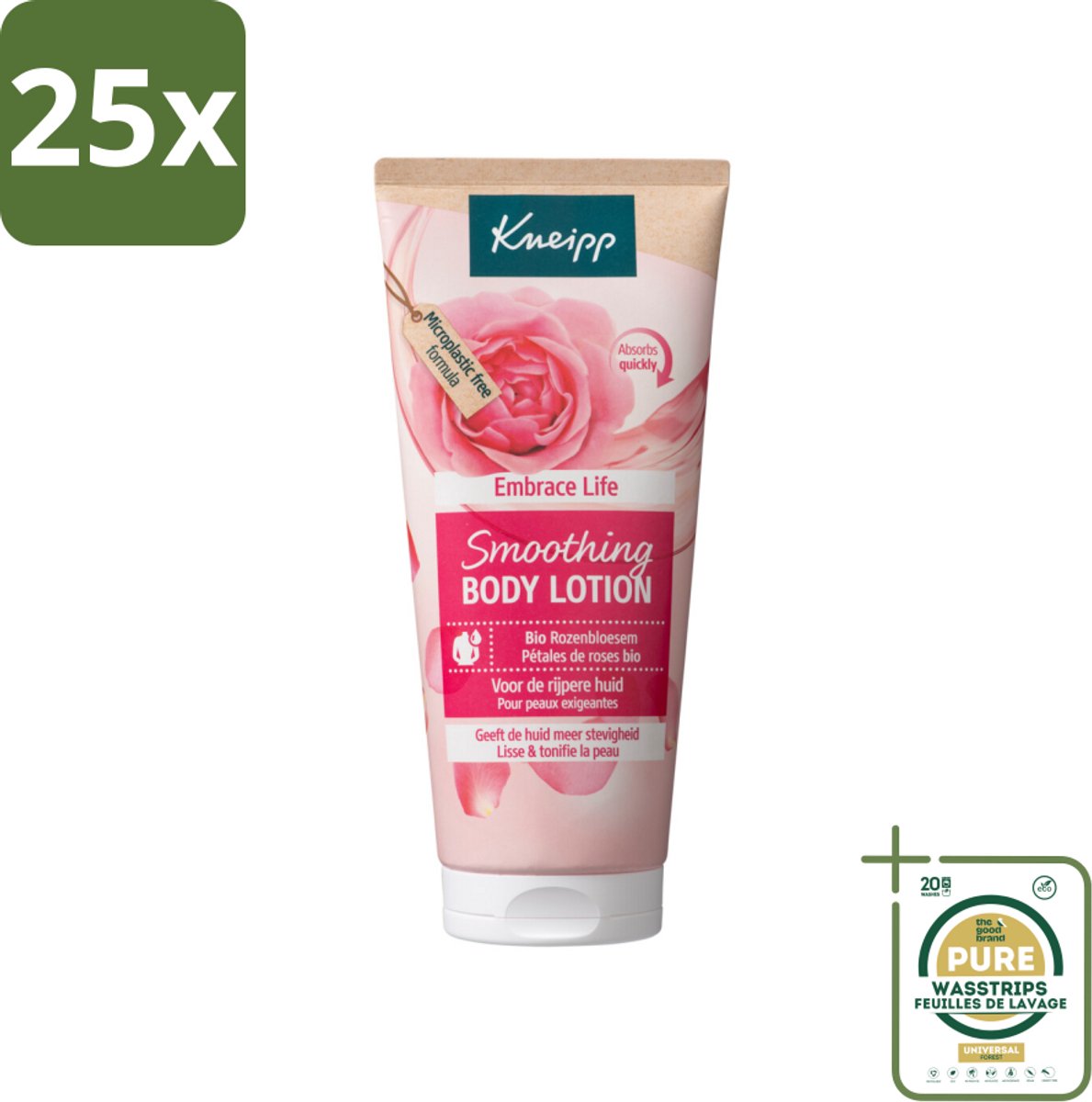 25 x Kneipp - Body lotion - Embrace Life - Anti‑Aging verzorging - 200 ml - Grootverpakking - Anti-aging Body Lotion - Rijpe Huid Verzorging - Huidhydratatie - Huidelasticiteit - Bloemige Geur