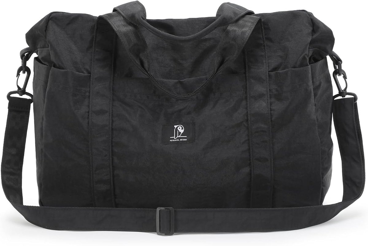 Sporttas - Zwart - 15 x 35 x 43 cm - Waterdichte Duffeltas met Verstelbare Schouderriem - Voor Dames en Heren