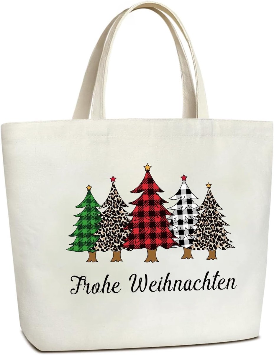 Canvas Draagtas - Colortree - Grote Katoenen Shopper - Handige Tote Bag voor Boodschappen en Cadeaus