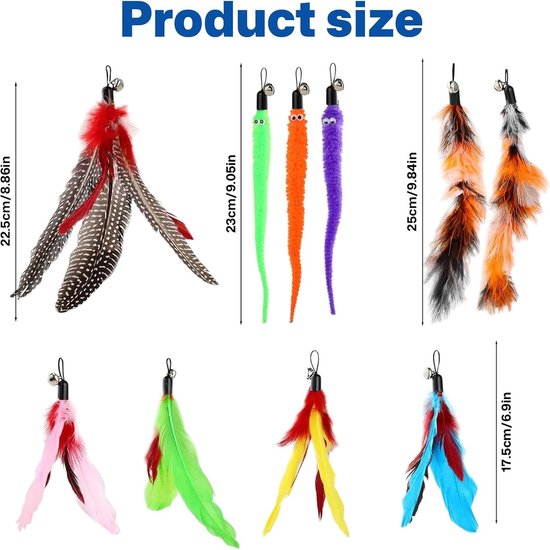 Kattenhengel - Multicolor - 32-68 cm en 37,5-98 cm - Uittrekbare Hengels - Voor Katten — afbeelding 2