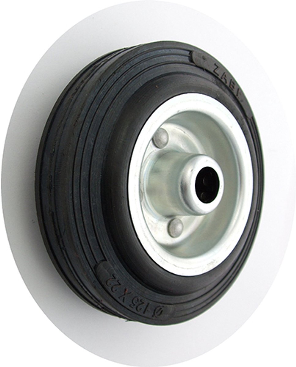 Metaal-rubber wiel voor transportwagen, 125 mm