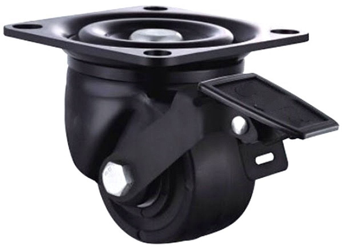 Zwenkwiel 75mm Polyamide met Rem - 600kg Draagvermogen