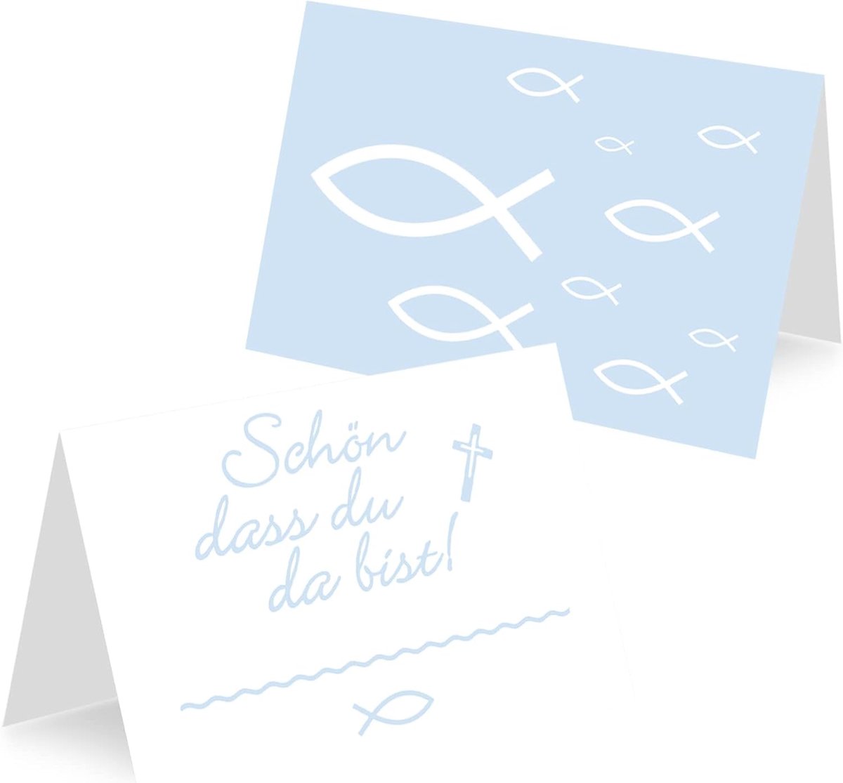 60 stuks vliegende vissen, tafelkaarten, tafelkaarten, decoratie, communie, blauw gordijn voor vormsel, doop, eerste - ShopVlot