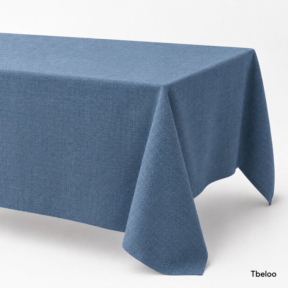 Tbeloo Linnen Tafelkleed Waterafstotend Rechthoekige Tafeldoek met Lotuseffect in Polyester Afneembaar voor Eettafel, Blauw, 130x220 cm