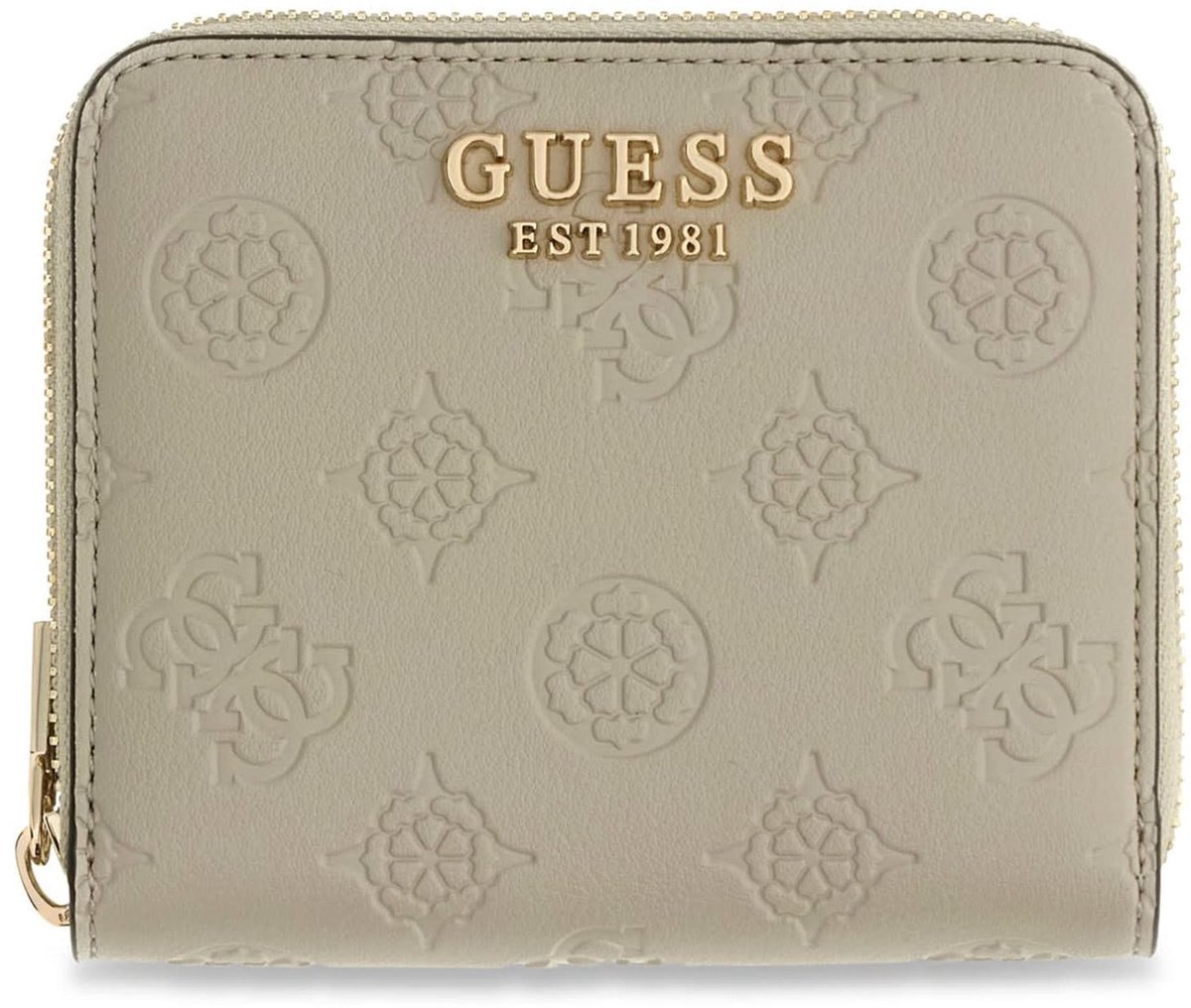 GUESS portemonnee Carmella SLG Small Zip Around Wallet Bone Logo crème