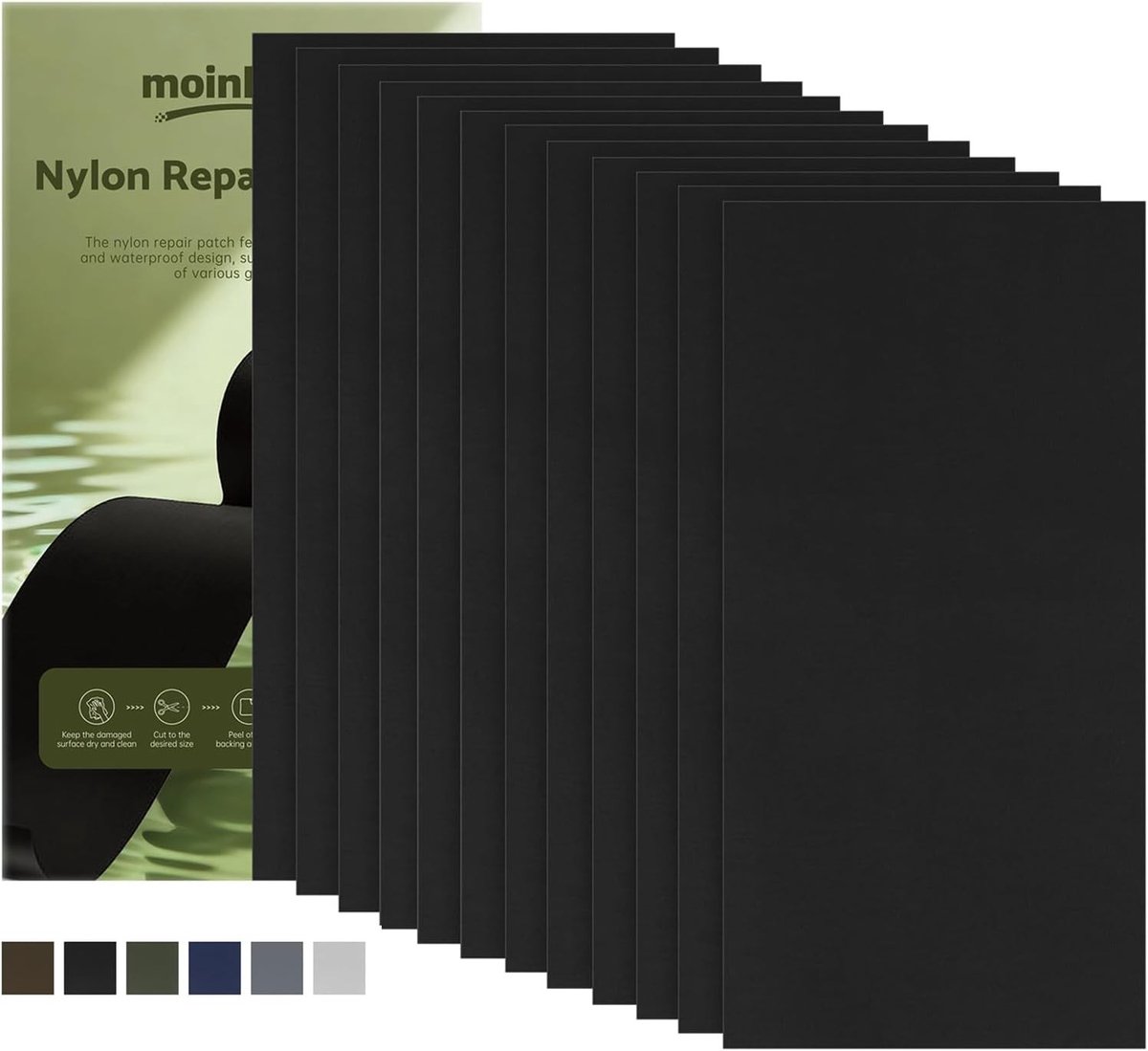 Reparatieset tentdoek - Zwart - 10 x 20 cm - Zelfklevende Nylon Reparatiepleister - Voor Outdoor Kleding en Uitrusting