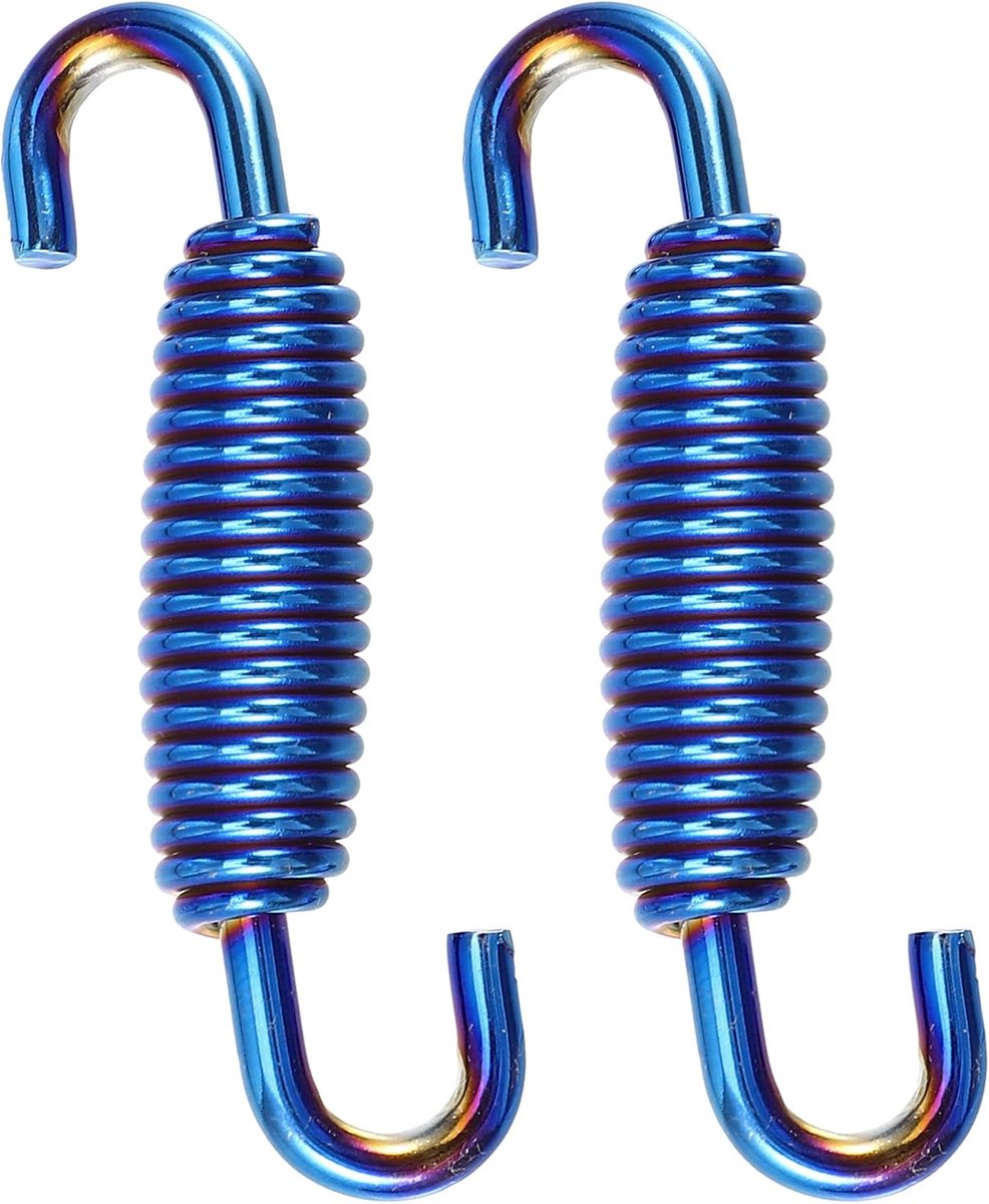 A ABSOPRO 2 Pieces Motorcycle Exhaust Pipe Springs 55mm 2.17" Stainless Steel Blue - ShopVlot