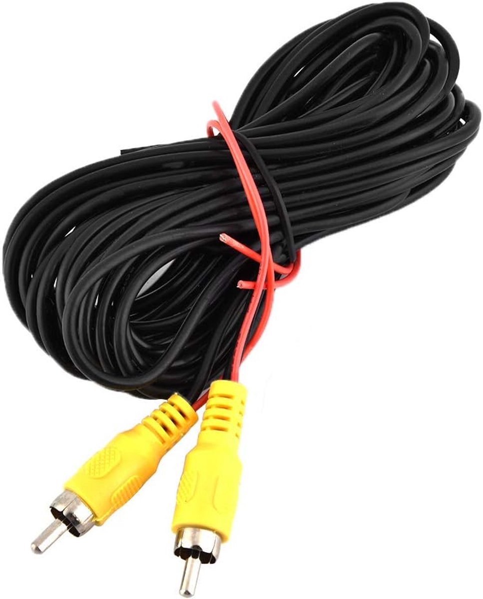 RCA Video Cable, 6M Male to Male RCA Car Reverse Rear View Camera Parking Camera Video AV Cable Cord - ShopVlot