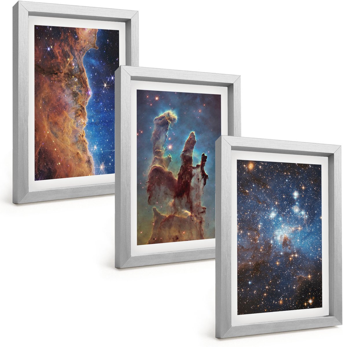 Tulup 4-Delige Schilderij Set - Ruimtelandschappen met sterrenstelsels en nevels - 20 x 30 cm - Wanddecoratie - Moderne Interieurdecoratie - Stijlvolle Muurdecoratie