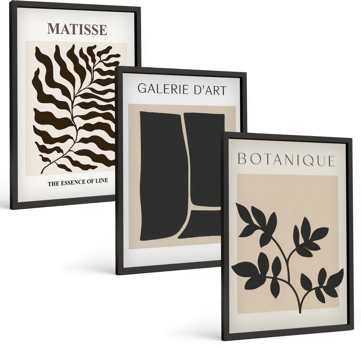 Tulup 4-Delige Schilderij Set - Minimalistische posters met plantenpatronen en abstracte kunst. - 40 x 60 cm - Decoratieve Schilderijen - Wanddecoratie - Hal - Stijlvolle Muurdecoratie