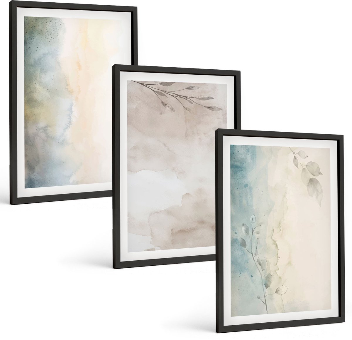 Tulup 4-Delige Schilderij Set - Fijne aquarelkartonnen - 40 x 60 cm - Decoratieve Schilderijen - Woonkamer - Interieur - Moderne Wanddecoratie