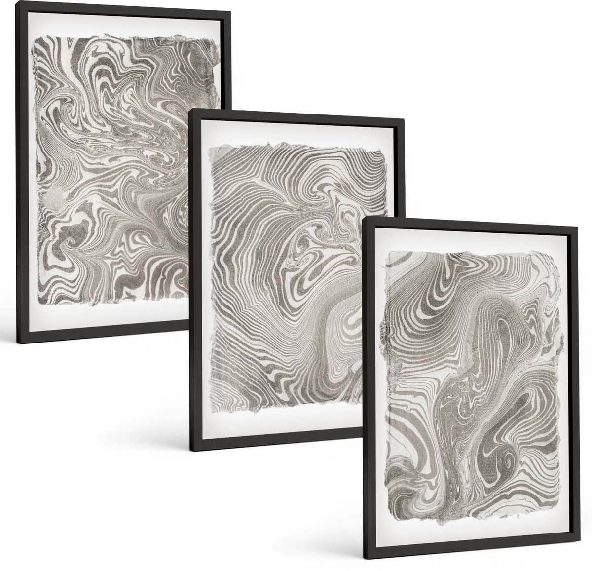 Tulup 4-Delige Schilderij Set - Abstracte schilderkunst met moderne vormen - 40 x 60 cm - Wanddecoratie - Moderne Interieurdecoratie - Decoratieve Schilderijen