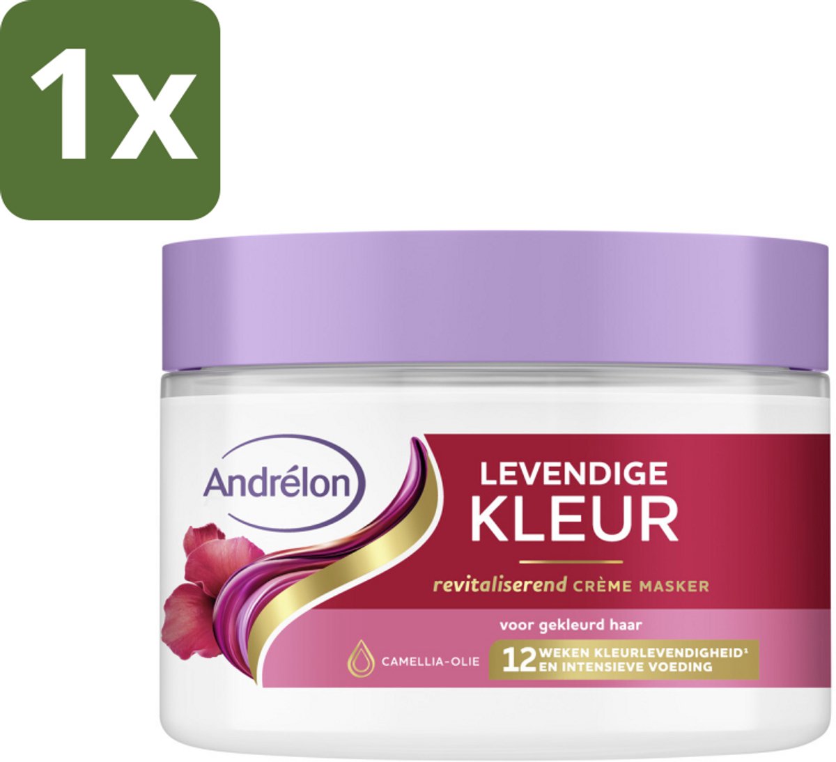 1 x Andrélon – Crème Haarmasker – Levendige Kleur – 300 ml - Kleurcrème Haarmasker - Gekleurd Haar Verzorging - Kleurlevendigheid - Haar Glans - Haarvoeding
