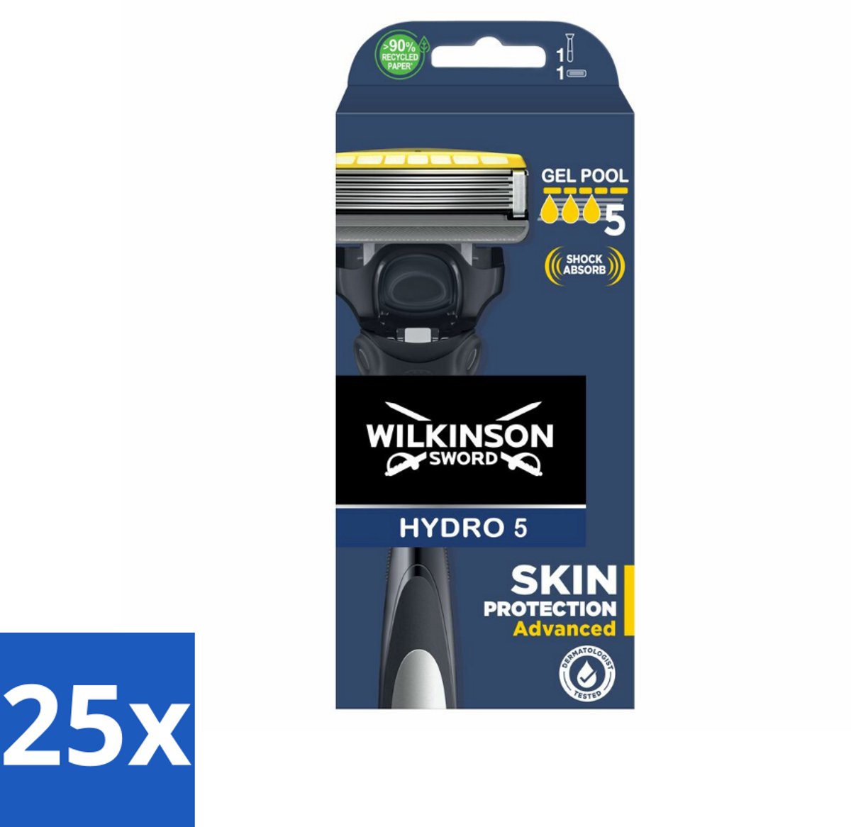 25 x Wilkinson Sword - Navulmesjes - Hydro 5 Skin Protection Advanced - Beschermend - 1 mesje - Scheermes - Scheren - Scherpen - Huidbescherming - Scherpen Met Menthol
