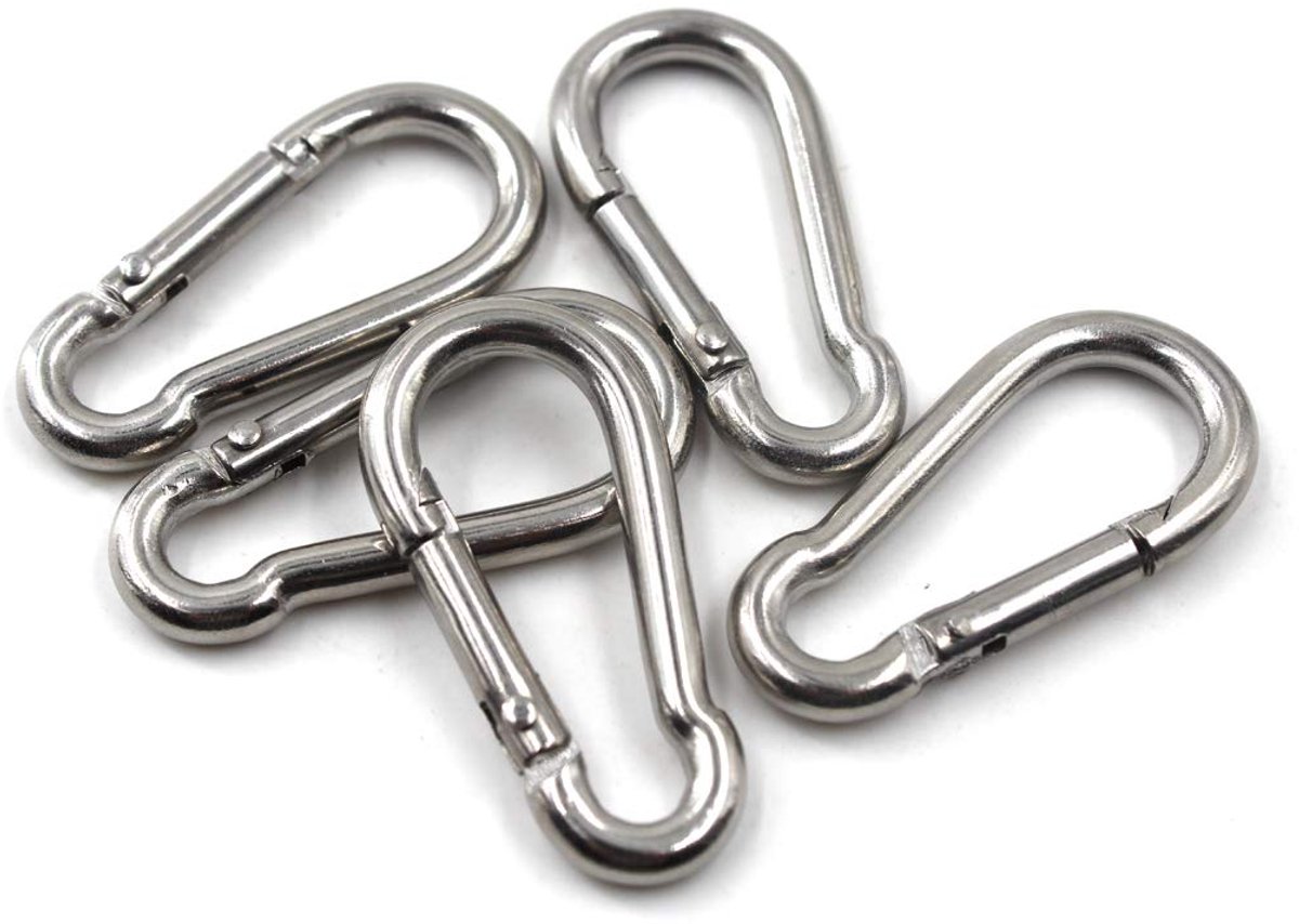 Lente Snap Link Haak M6 1/4" - 304 RVS - Geladen haak - Ideaal voor wandelen - ShopVlot