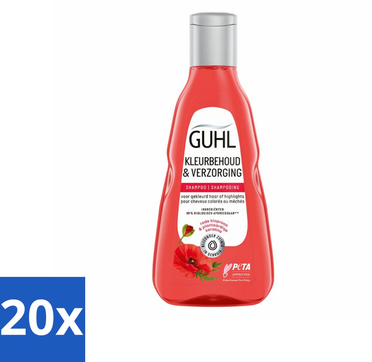 20 x Guhl - Shampoo - Kleurbehoud & Verzorging - 250 ml - Kleurbehoud Haar - Gekleurd Haar Verzorging - Shampoo Voor Gekleurd Haar - Haar Verzorging - Kleurintensiteit Haar