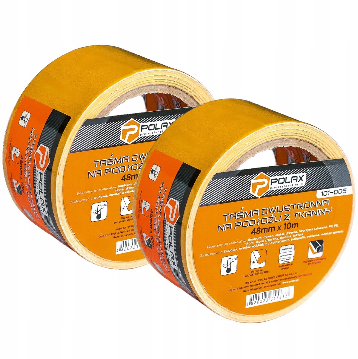 2x Dubbelzijdige PP Tape 48mm x 10m - Sterk en Transparant