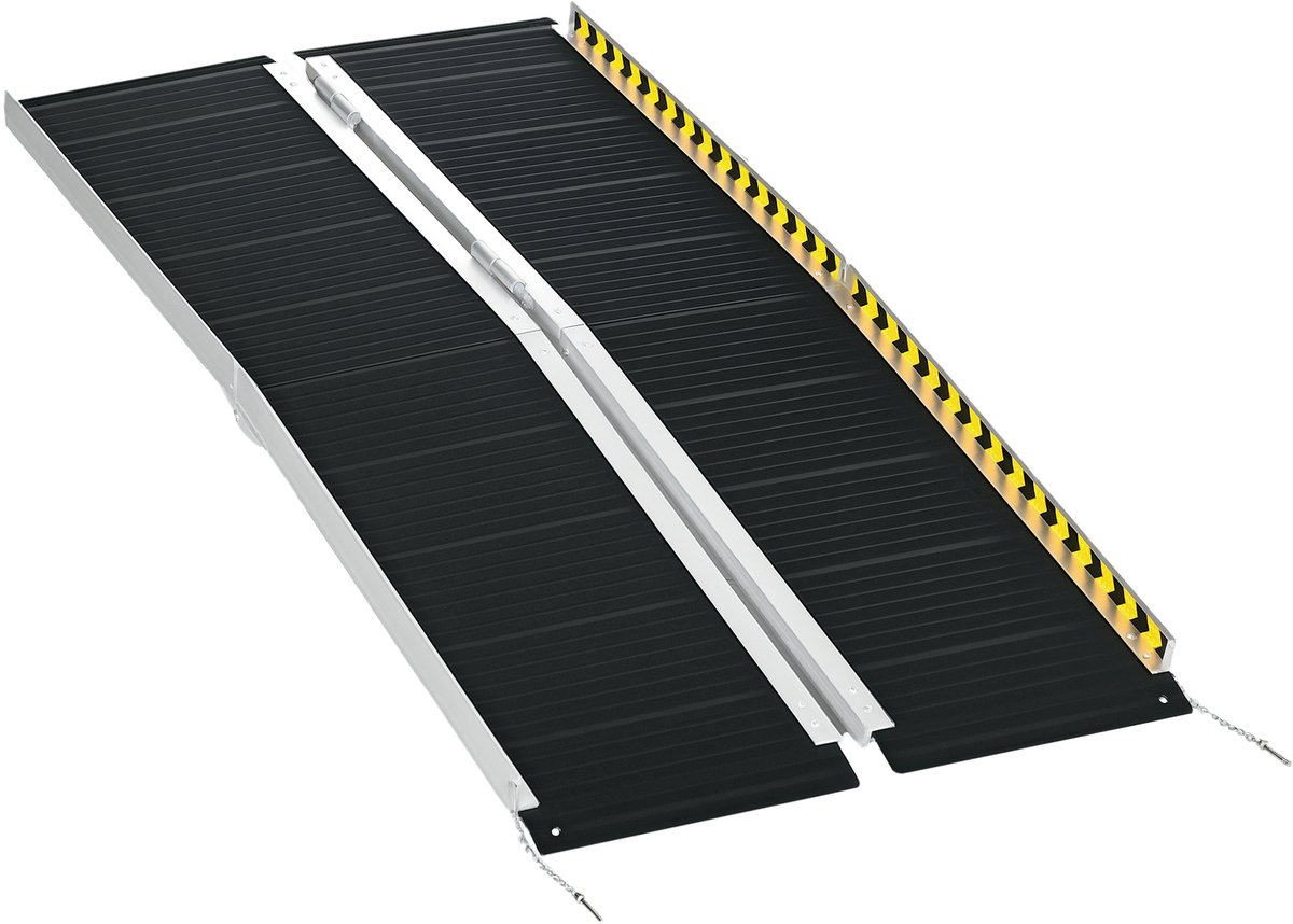HOMCOM Rolstoelhelling - Aluminiumlegering - 152x73,6x5,1cm - Zwart