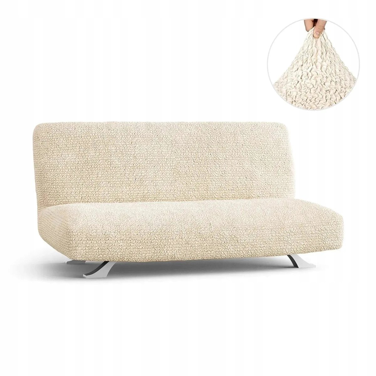 Elastische bankhoes voor IKEA BEDDINGE sofa, 160-210 cm, crème