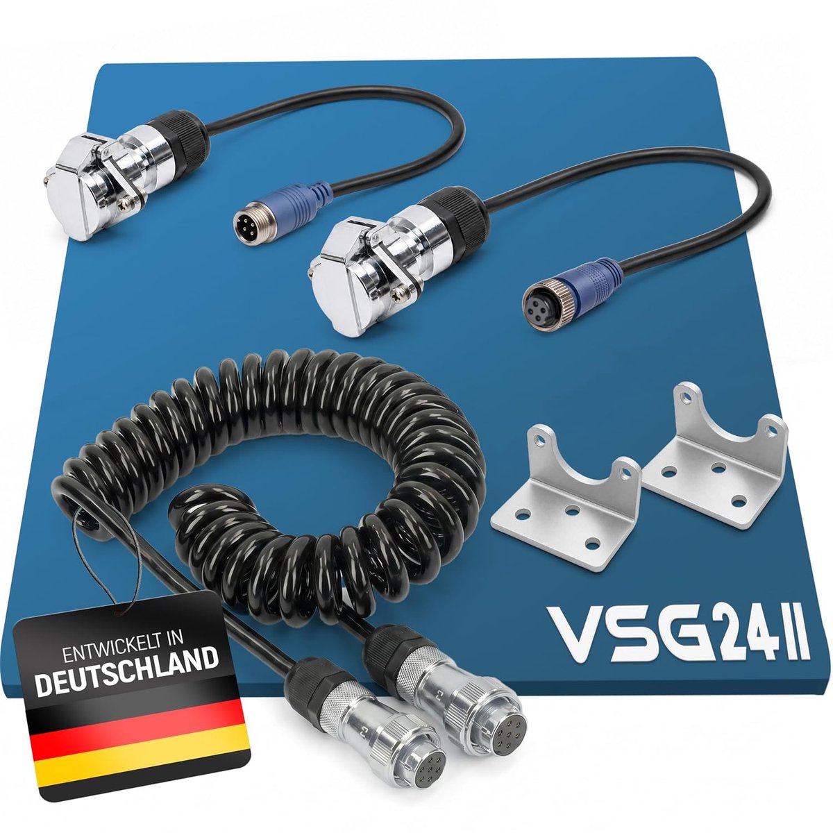 VSG 24 - Extension Cable Kit for Reversing Systems, Trailer Cables for Tow Vehicles and Trailers, 4 Pin Camera Cables - ShopVlot