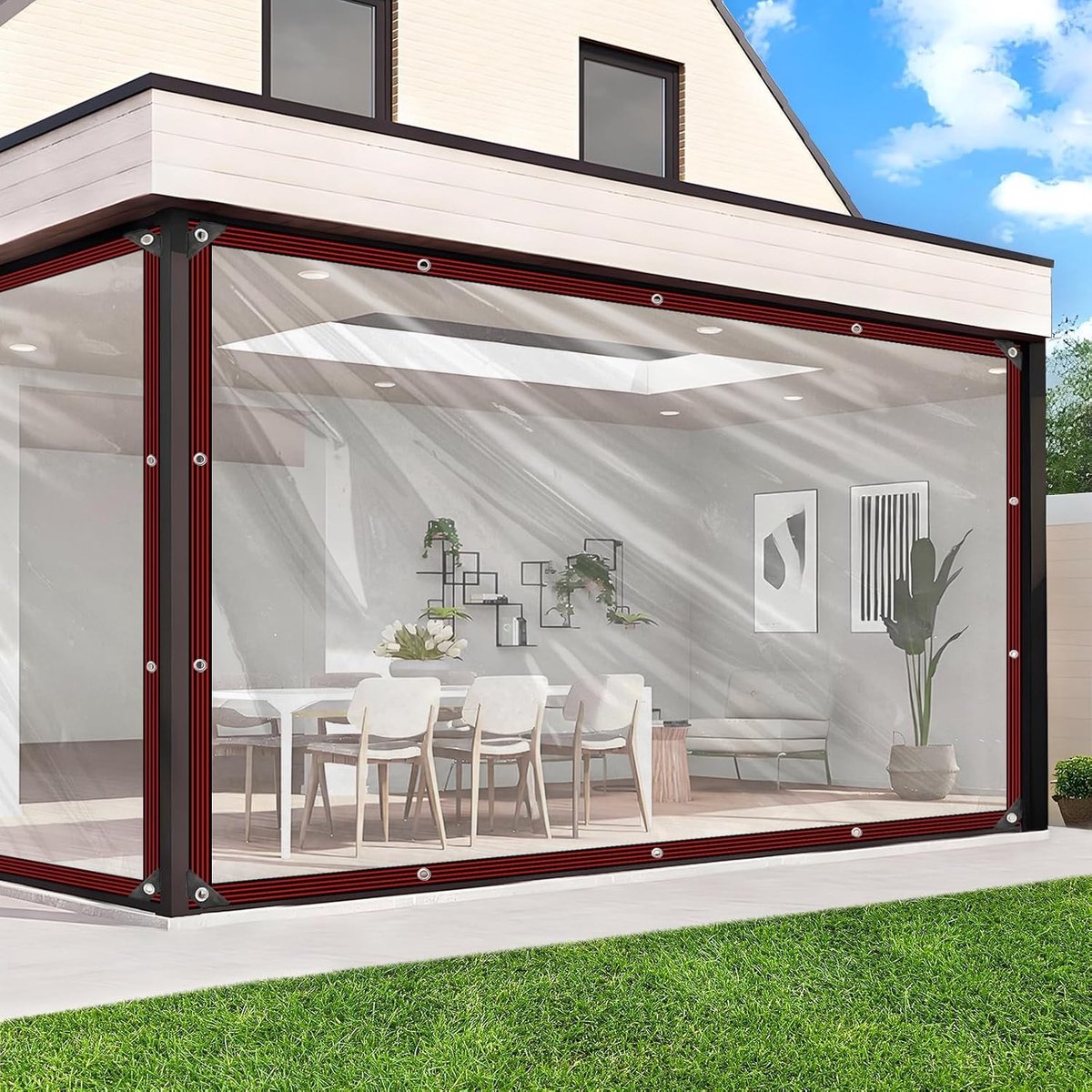 Waterdicht transparant tentzeil - Transparant - 2 x 3 m - Waterdicht afdekzeil met ogen - Voor buitengebruik