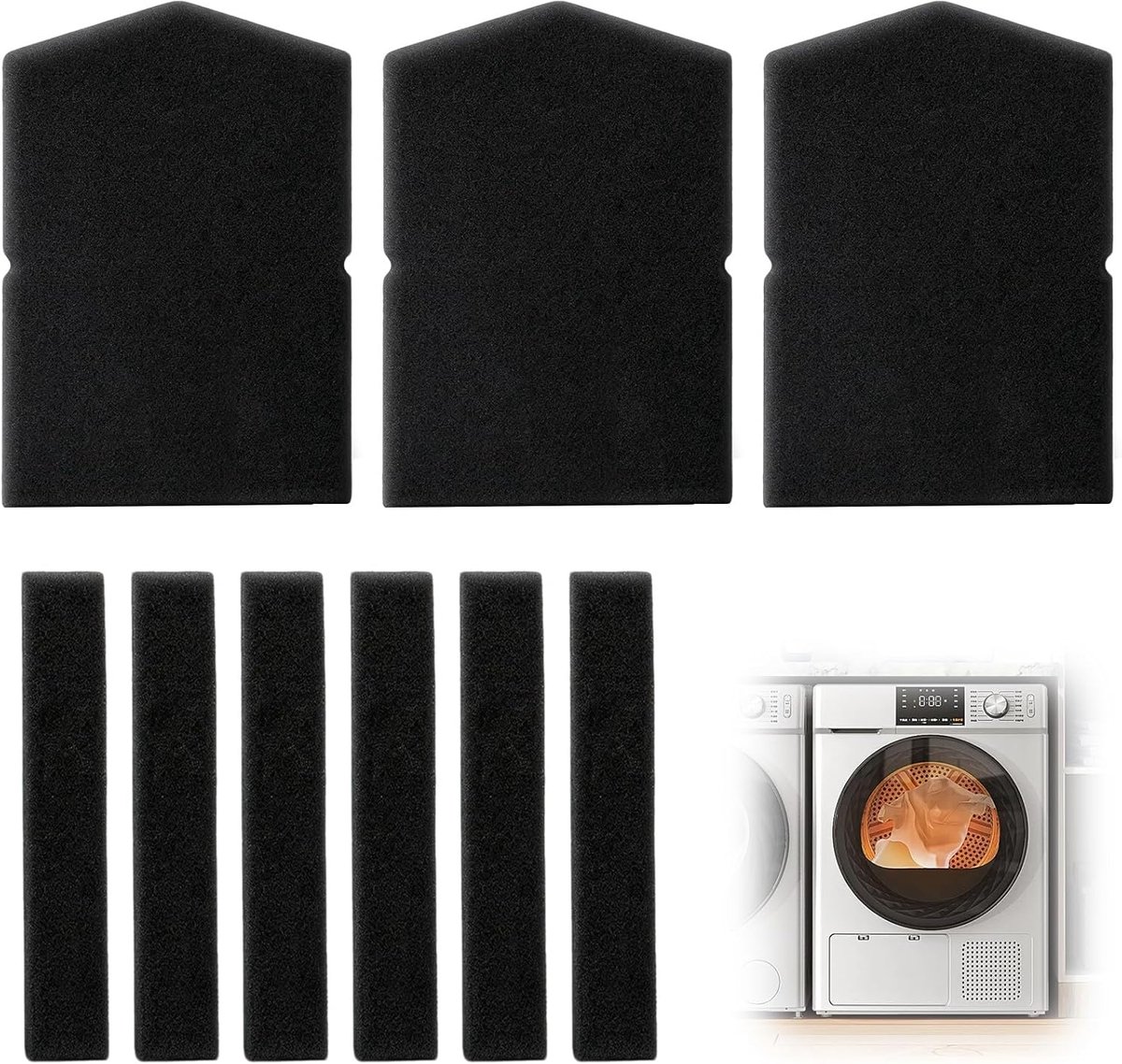 Set van 3 vervangingsfilters voor Miele droger - geschikt voor 6057930/9688381 - optimale luchtcirculatie - ShopVlot