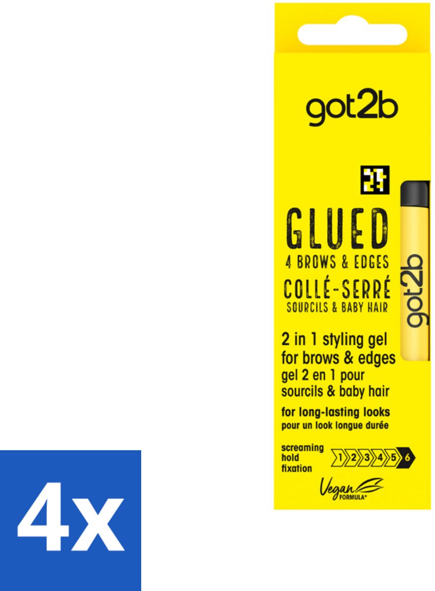 Got2B - 2-in-1 Gel - Brows & Edges Transparant - 16 ml - Voordeelverpakking - 4 stuks