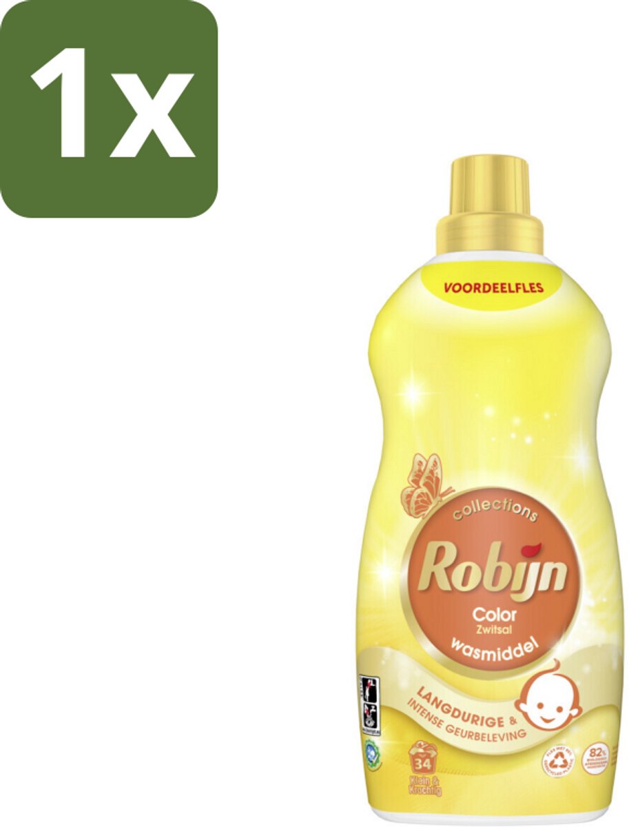 Robijn - Klein & Krachtig Zwitsalgeur - Vloeibaar Wasmiddel - 34 Wasbeurten - 1,19 L - 1 stuk