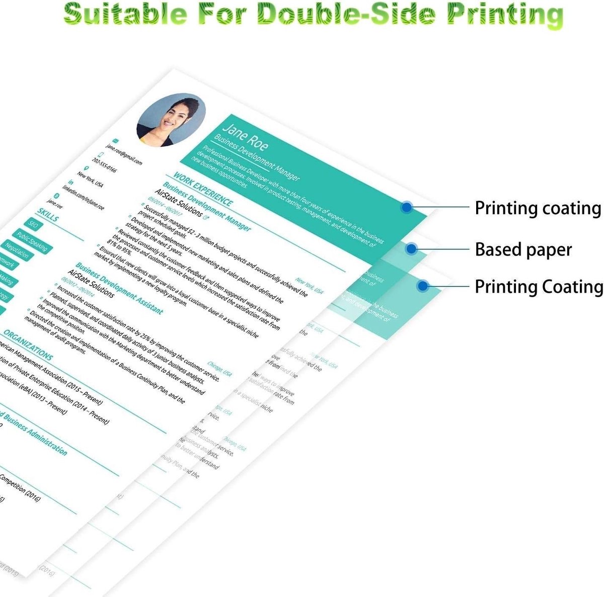 Dubbelzijdig Glanzend Laser Fotopapier - A3 - 297 x 420 mm - 250 g/m² - Geschikt voor Laserprinters